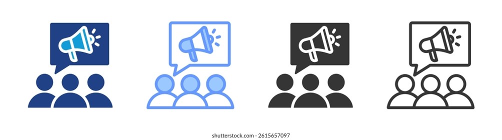 Advocacy icon set multiple style collection