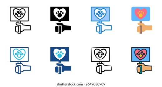 Advocacy icon set multiple style collection 
