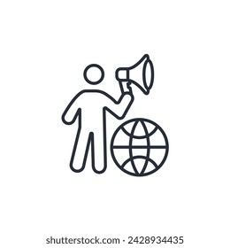 advocacy icon. vector.Editable stroke.linear style sign for use web design,logo.Symbol illustration.