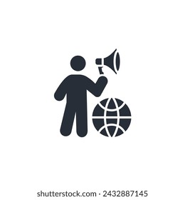 advocacy icon. vector.Editable stroke.linear style sign for use web design,logo.Symbol illustration.