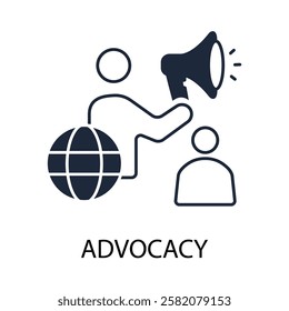 Advocacy icon. vector.Editable stroke.linear style sign for use web design,logo.Symbol illustration.