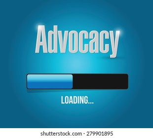 advocacy loading bar sign concept illustration design over blue