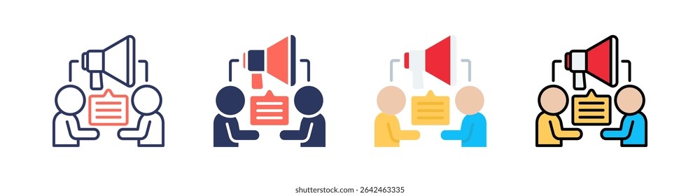 Advocacy Multi Style Icon Set Vector