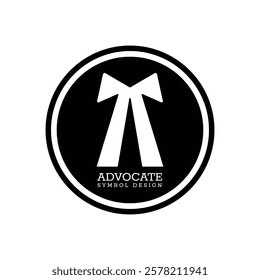 Advocate black and white flat vector icon and symbol design