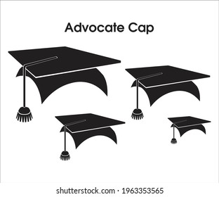 Advocate Cap Lawyer, Advocate, Law Symbol. Vector Illustration 