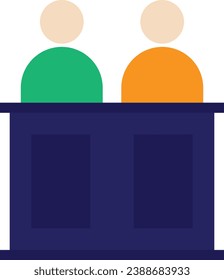 Advocate Discussion Podium Icon Vector Flat Illusstration