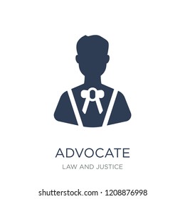 advocate icon. Trendy flat vector advocate icon on white background from law and justice collection, vector illustration can be use for web and mobile, eps10