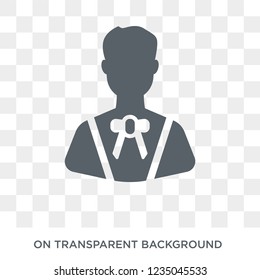 advocate icon. Trendy flat vector advocate icon on transparent background from law and justice collection. 