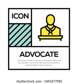 ADVOCATE AND ILLUSTRATION ICON CONCEPT