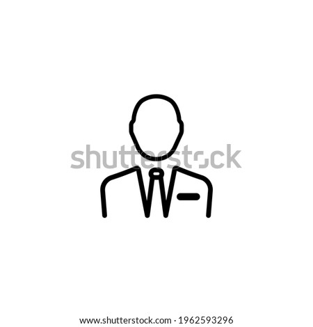 Advocate or Lawyer thin black line Icon - default businessman profile avatar. Trendy flat isolated symbol, sign for: illustration, outline, logo, mobile, app, design, web, dev, ui, ux. Vector EPS 10