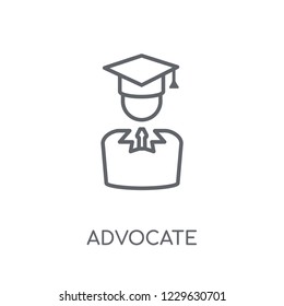 advocate linear icon. Modern outline advocate logo concept on white background from law and justice collection. Suitable for use on web apps, mobile apps and print media.