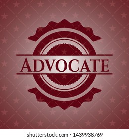 Advocate realistic red emblem. Vector Illustration. Detailed.