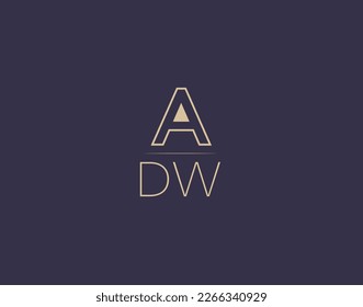 ADW letter logo design modern minimalist vector images
