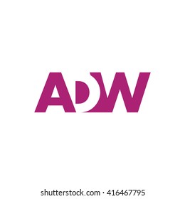ADW Logo. Vector Graphic Branding Letter Element. White Background
