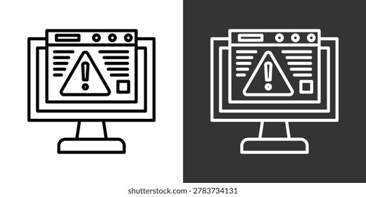Adware Black And White Icon Set Collection Pack Vector Illustration