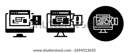 Adware Icon Collection Glyph and Mixed Vector Illustration