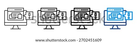 Adware Icon Different Outline Collection Set