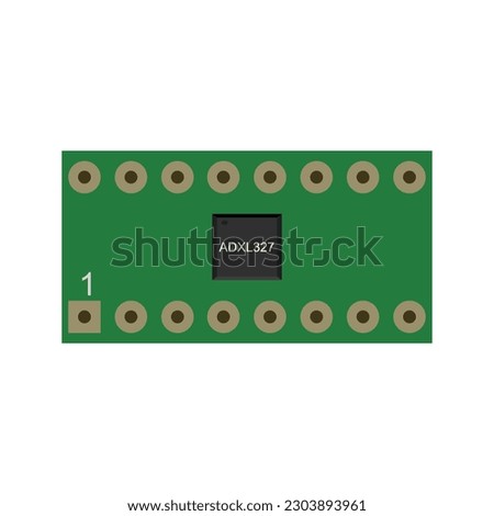 ADXL327 accelerometer vector illustration in EPS format for easy use in electronic circuit design and documentation