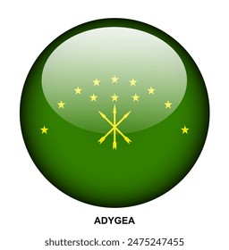 ADYGEA flag button on white background