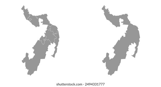 Adygea map, administrative division of Russia. Vector illustration.