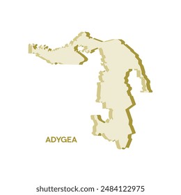 Adygea Map - World Map International vector template. Russia region silhouette vector illustration