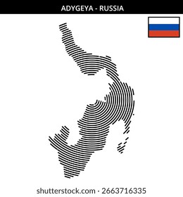 Adygeya map highlighting its unique geography