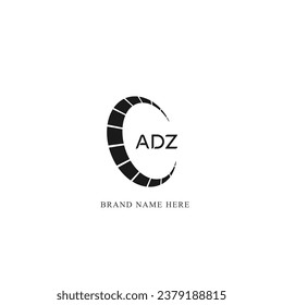 ADZ Letter Logo Design. Initial letters ADZ logo icon. Abstract letter ADZ A D Z minimal logo design template. A D Z Letter Design Vector with black Colors. ADZ logo,  Vector, spared  svg