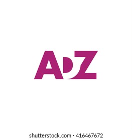 ADZ Logo. Vector Graphic Branding Letter Element. White Background
