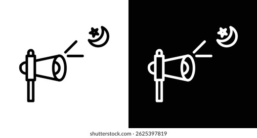 Adzan icon concept stroke on white background