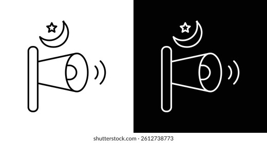 Adzan icon set. Black illustration isolated for graphic and web design