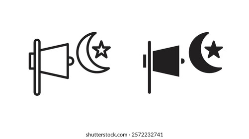 Adzan icon set vector graphics designs