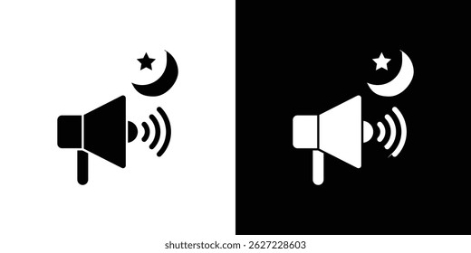Adzan icon vector, solid illustration, pictogram