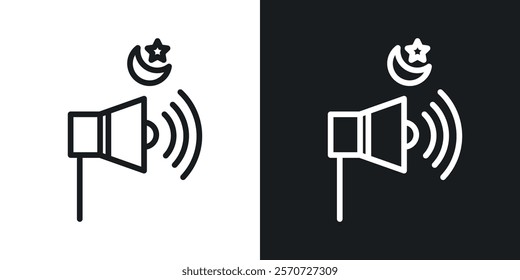 Adzan icons set vectors on white background.