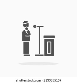 Adzan People man glyph icon. Can be used for digital product, presentation, print design and more.