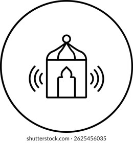 Icono de Vector Adzan. Se puede utilizar para aplicaciones de impresión, móviles y de Web.