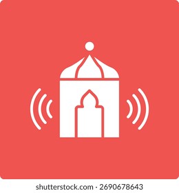 Icono de Vector Adzan. Se puede utilizar para aplicaciones de impresión, móviles y de Web.