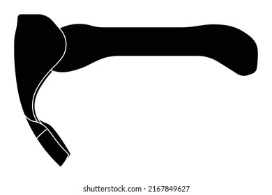 Adze isolated silhouette vector on white background. This cutting tool is used for removing heavy waste, leveling, shaping, or trimming the surfaces of timber. svg