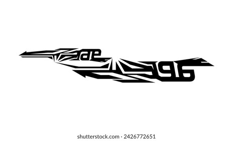 AE 96 Letter combined on futuristic sports stripe for vehicle decal. Trendy vector illustration template. Editable graphic resources for many purposes.