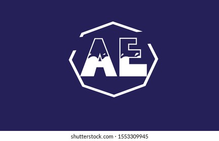 AE abstract vector logo monogram template
