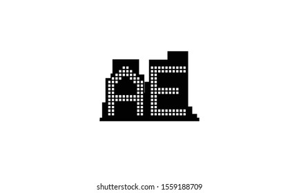AE abstract vector logo monogram template
