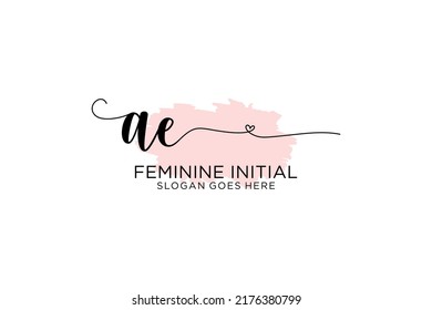 AE Beauty Monogram und elegante Logo Design Handschrift-Logo der ersten Signatur, Hochzeit, Mode, Blumen und botanisch mit kreativen Vorlage.