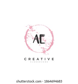 AE Beauty vector initial logo, handwriting logo art design of initial signature, wedding, fashion, jewerly, boutique, floral and botanical with creative template for any company or business.