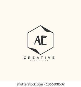 AE Beauty vector initial logo, handwriting logo art design of initial signature, wedding, fashion, jewerly, boutique, floral and botanical with creative template for any company or business.