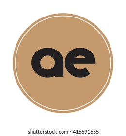 ae brown letters ,abstract background logo, design identity in circle, alphabet letter