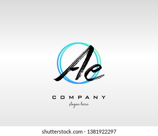 AE Brush Stroke Letter Logo Design. Colorful Paint Logo Leters Icon with Elegant Shape Vector Design.  