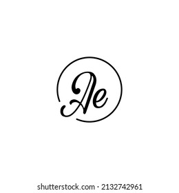 AE circle feminine concept initial logo best for beauty and fashion