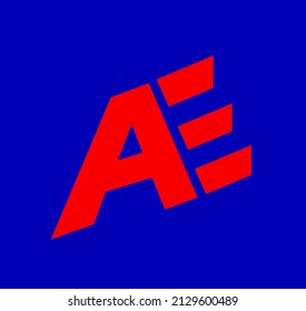 AE company name initial letters monogram. AE brand name icon.