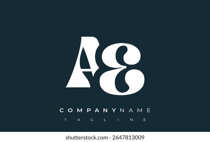AE Creative Abstract Typography Logo Design. Elegant logo combining bold typography and creative shapes, ideal for branding and identity solutions.