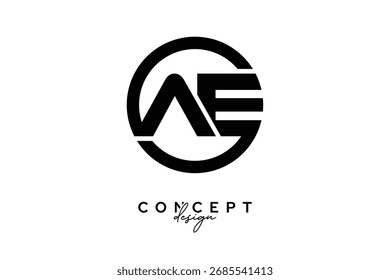 AE Creative Circle Monogram Logo Design – Modern Branding Concept