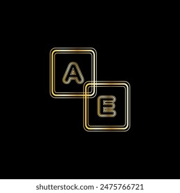 PLANTILLA de diseño de logotipo de letras modernas creativas AE